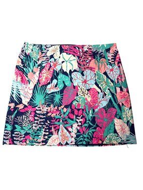 Talbots Womens Tropical Print Skort Cotton & Spandex Blend Size 18